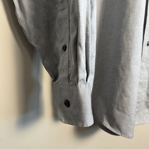 Joseph & Feiss Mens Non-Iron Silver-Gray Classic Fit Long Sleeve Button Shirt 17 - Picture 2 of 13